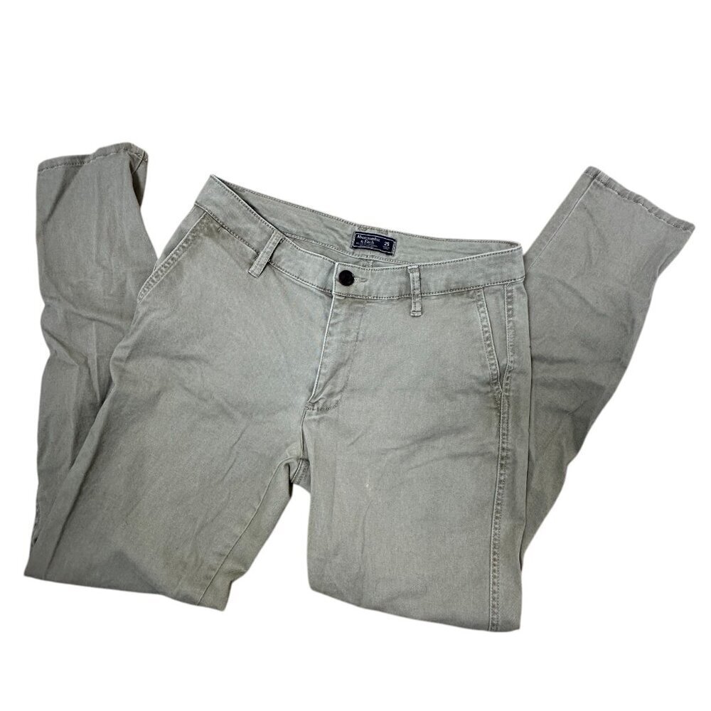 Abercrombie & Fitch Khaki Green Denim Jeans Chino's Size 25